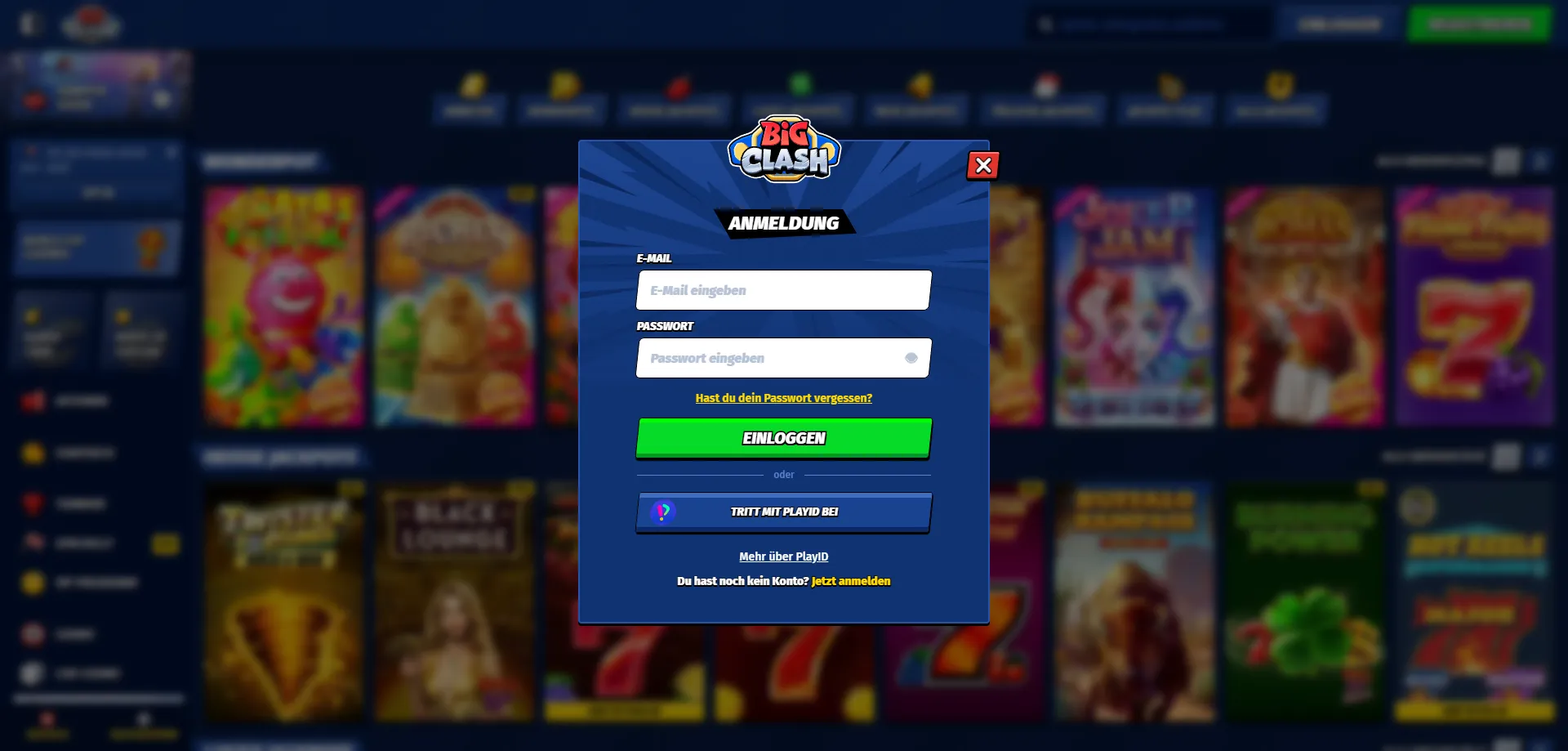 BigClash Casino Zahlungsmethoden Einzahlung und Auszahlung Schweiz