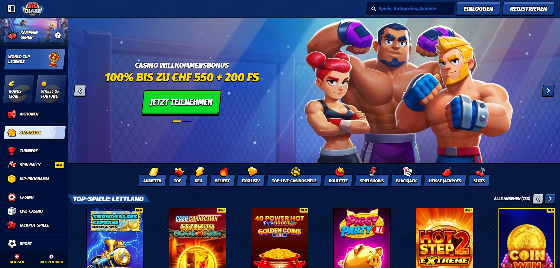 BigClash Casino &Uuml;bersicht f&uuml;r Schweizer Spieler 2026
